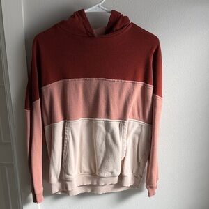 American Eagle Outfitters Rust, Blush & Cream Colorblock Hoodie